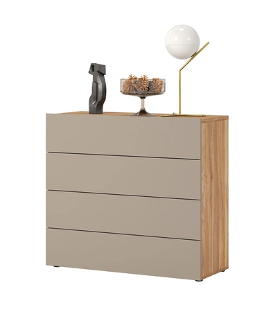 Komoda z szufladami Impressio 100 cm dąb mauvella / ciemny beżowy komoda w nowoczesnym stylu funkcjonalna i pojemna komoda do salonu lub sypialni