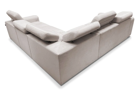 Narożnik z funkcją spania Cantare III ceglasty prawostronny komfortowy i stylowy narożnik do salonu dwa pojemniki na pościel