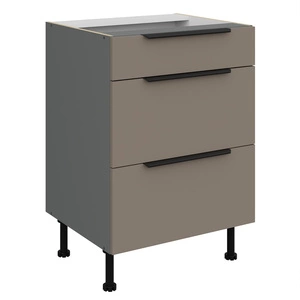 Szafka kuchenna stojąca z szufladami Fiuggi Ant 60 D 3S BB odporna na uszkodzenia wykończenie frontów w technologii anti fingerprint