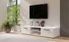 Szafka RTV Maxione 190 cm biała pojemna szafka pod telewizor w stylu klasycznym prosta konstrukcja uniwersalna kolorystyka