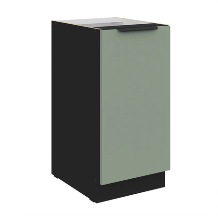 Zestaw mebli kuchennych Treviso Bl 390 cm stylowe szafki kuchenne z frontami wykonanymi w technologii anti fingerprint metalowe uchwyty