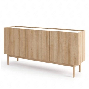 Komoda Boho 144 cm dąb riviera / marmur bianco niebanalny design uniwersalne połączenie kolorów dekoracyjny blat w marmurowym dekorze