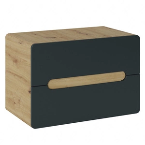 Szafka pod umywalkę nablatową Aruba 80 cm dąb craft złoty / czarny funkcjonalna szafka z szufladami odporna na wilgoć i uszkodzenia