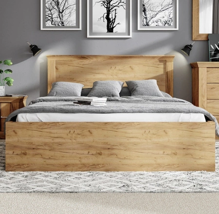 Łóżko Antica 160x200 cm dąb craft złoty idealne łóżko do stylowej sypialni z wysokim zagłówkiem