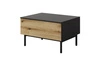 Stolik kawowy Clovis czarny / dąb evoke elegancki design stolik z pojemną szufladą osadzony na stabilnej podstawie