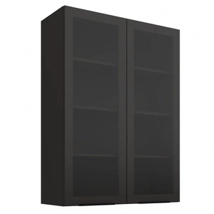 Szafka kuchenna wisząca Black 80 GS-108 2F metalowe uchwyty krawędziowe szafka odporna na parę wodną wysoką temperaturę i rozlaną ciecz