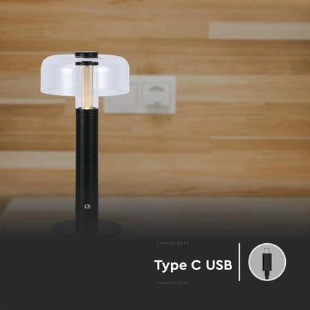 Lampka nocna Dapper czarna 1W 3000K elegancka lampa o wielu zastosowaniach idealna do sypialni biura i salonu metalowa podstawa