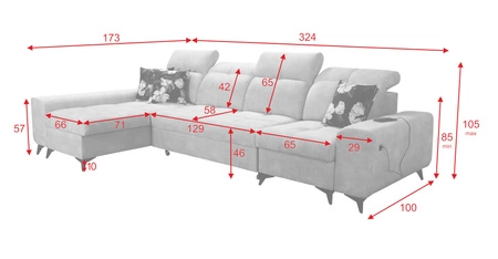 Narożnik z funkcją spania Buffalo XII oliwkowy lewostronny stylowy i funkcjonalny narożnik rozkładany z pojemnikiem na pościel