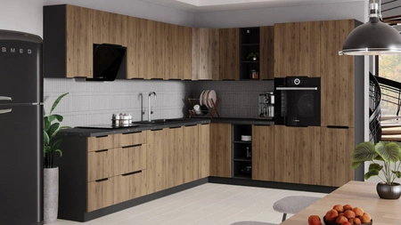 Szafka kuchenna stojąca z półką Brianza 80 D 2F BB metalowe uchwyty krawędziowe szafka odporna na działanie wilgoci i uszkodzenia