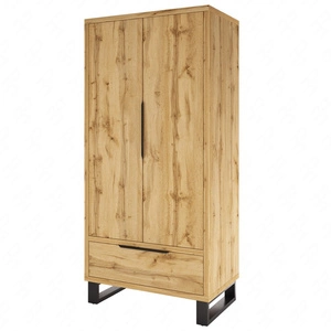 Szafa Halle 99 cm dąb wotan stylowy design klasyczna forma szafy do sypialni lub garderoby pojemne szuflady uchwyty krawędziowe