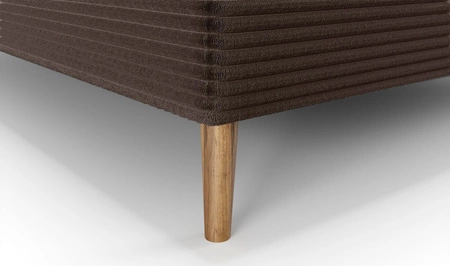 Łóżko kontynentalne Totti 160x200 brązowe stylowe łóżko z pojemnikiem na pościel trójwymiarowa tkanina o wyrazistych prążkach