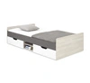 Łóżko Remona 120x200 cm dąb wilton biały / biały / antracyt nowoczesny i praktyczny łóżko z szufladami dla dziecka lub nastolatka