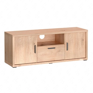 Szafka RTV Grand 139 cm dąb cremona elegancka i funkcjonalna szafka z szufladą z zaoblonymi detalami subtelne metalowe uchwyty