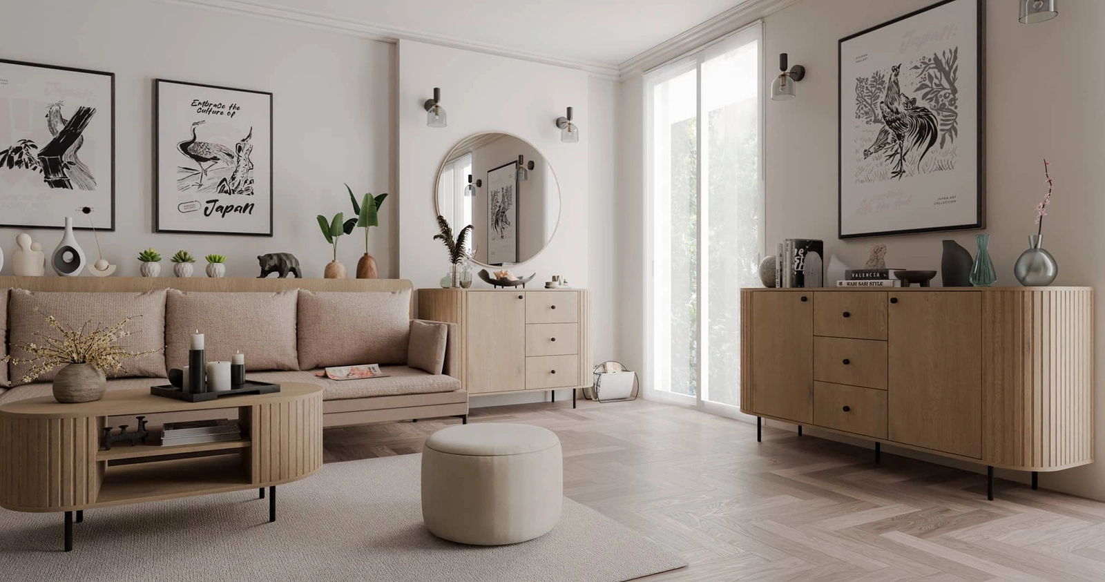 Zestaw mebli do pokoju dziennego Ovalio Meblościanka do salonu Meble do pokoju młodzieżowego