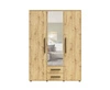 Szafa z lustrem Maxione 150 cm dąb artisan funkcjonalna szafa do sypialni pokoju młodzieżowego lub przedpokoju wzbogacona szufladami