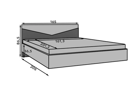 Łóżko Atson 160x200 cm dąb odwieczny / czarny świetna propozycja łóżka do sypialni w stylu industrialnym ciekawy design zagłówka
