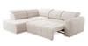 Narożnik z funkcją spania Cetara VII beżowy lewostronny wysokiej jakości narożnik do salonu z komfortowym przesuwanym oparciem