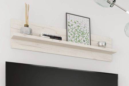 Półka Indiana 120 cm kraft biały oryginalny design praktyczna półka na ścianę do salonu jadalni lub pokoju dziennego