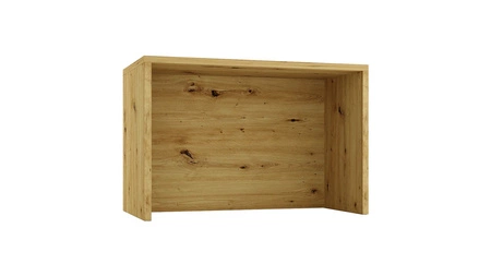 Wyspa kuchenna Mina 127 cm dąb artisan / czarny funkcjonalny mebel kuchenny z szafkami uchwyty krawędziowe solidne wykonanie