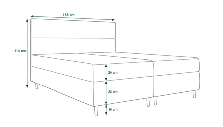 Łóżko kontynentalne Bing 180x200 beżowy w nowoczesnym skandynawskim stylu z charakterystycznym wezgłowiem