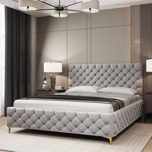 Łóżko tapicerowane Fiano 140x200 szary popiel stylowe łóżko z pojemnikiem na pościel wygodny zagłówek zachwyca eleganckim designem