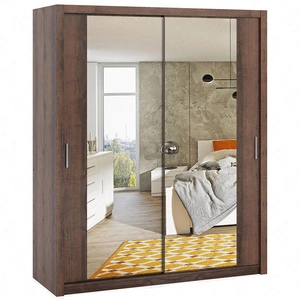 Szafa przesuwna z lustrem Rico 180 cm dąb monastery funkcjonalny mebel w stylu klasycznym szafa dedykowana do sypialni lub przedpokoju