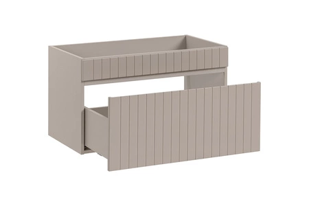 Zestaw mebli łazienkowych Iconic beżowy stylowe meble do łazienki z ryflowaniami odporne na działanie czynników zewnętrznych