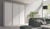 Szafa przesuwna Grande 254 cm biała pojemna szafa w nowoczesnej formie wyposażona w aluminiowe prowadnice drzwi