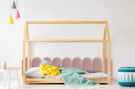 Panel tapicerowany Wally 30x80 cm różowy stylowy panel ścienny płotek welurowa tkanina modne wykończenie każdej aranżacji