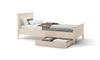 Łóżko Story 90x200 cm beżowy / dąb vincenza bielona wygodne łóżko do pokoju dziecięcego lub młodzieżowego wysoki zagłówek