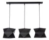 Lampa wisząca potrójna Quasar czarna designerska lampa sufitowa do salonu lub jadalni z bawełnianymi abażurami i metalową podstawą