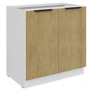 Szafka kuchenna stojąca z półką Cremona 80 D 2F BB szafka odporna na działanie wilgoci i uszkodzenia metalowe uchwyty krawędziowe