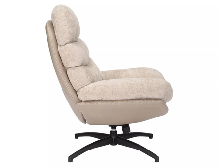 Fotel Giselle beżowy / beżowa ekoskóra funkcjonalny oraz nowoczesny fotel obrotowy z metalowymi nogami komfortowy podczas wypoczynku