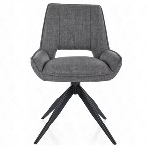 Krzesło tapicerowane Tello szare nowoczesne krzesło obrotowe z metalowymi nogami krzesło glamour