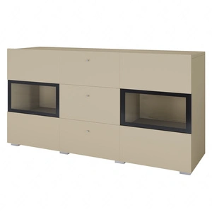 Komoda z szufladami Baros 132 cm beżowa wysoka jakość wykonania nowoczesne kształty w wyjątkowej stylizacji zachwycą każdego