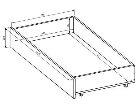 Szuflady do łóżka Impressio dąb mauvella szuflada na kółkach praktyczny i pojemny schowek