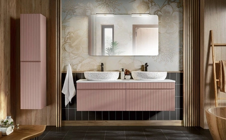 Słupek łazienkowy wiszący Iconic 35 cm antyczna róża szafka odporna na działanie wilgoci i wysokiej temperatury pionowe ryflowanie