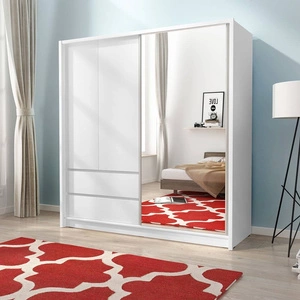 Szafa przesuwna Cento 204 cm biała nowoczesny design szafa idealna do garderoby sypialni lub przedpokoju