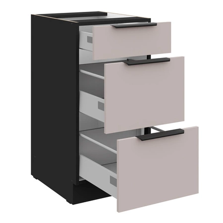 Szafka kuchenna stojąca z szufladami Tarraco 40 D 3S BB metalowe uchwyty krawędziowe szafka odporna na działanie wilgoci i uszkodzenia
