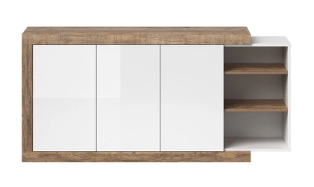 Zestaw mebli do salonu Sintra dąb samdal / biały połysk eleganckie meble o eleganckim designie bezuchwytowy system push to open