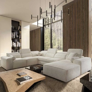 Narożnik z funkcją spania Viano VIII kremowy prawostronny nowoczesny narożnik rozkładany o ciekawej konstrukcji pojemniki na pościel