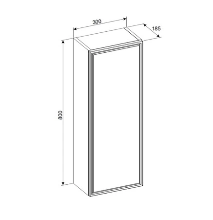 Szafka łazienkowa wisząca Talia 30 cm czarny / dąb casella klasyczny design drzwi z subtelną frezowaną ramką system push to open