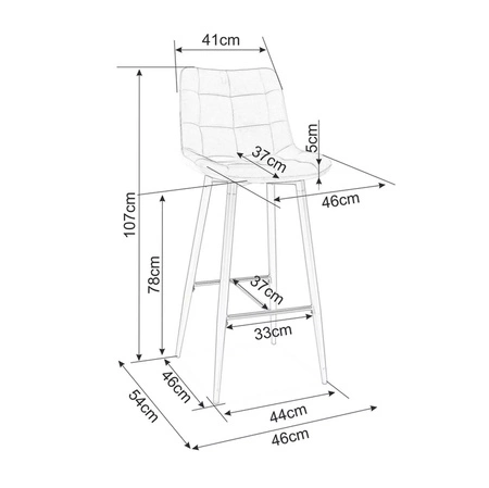 Hoker Chic H-1 szary nowoczesny oraz funkcjonalny hoker z metalowymi nogami idealny hoker do kuchni