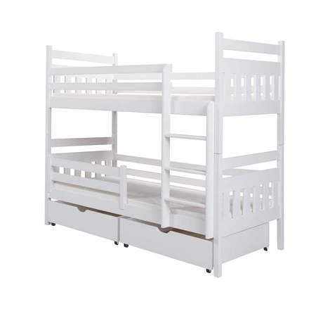 Łóżko piętrowe Oliwia 2 osobowe 80x180 cm głębokie szuflady wysuwane na kółkach zajmuje przestrzeń łóżka pojedynczego