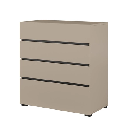 Komoda z szufladami Cross 80 cm ciemny beżowy stylowy design komody do sypialni prosta forma w nowoczesnym wydaniu