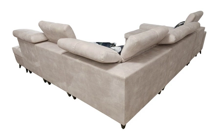 Narożnik z funkcją spania Buffalo X grafitowy lewostronny funkcjonalny i komfortowy narożnik do pokoju z pojemnikami na pościel