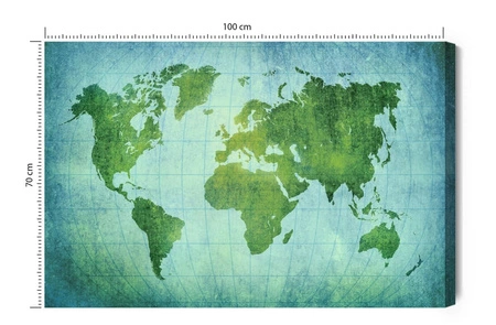 Obraz na płótnie kolorowa mapa świata 100x70 cm ponadczasowa ozdoba wnętrza obraz w wyrazistej kolorystyce wysoka jakość wykonania