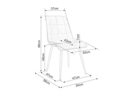 Krzesło tapicerowane Chic Brego beżowe stylowa tkanina nowoczesne krzesło z metalowymi nogami