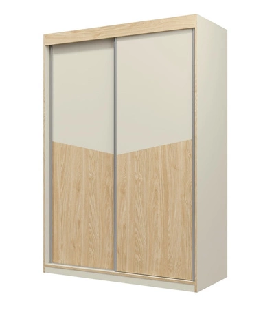 Szafa przesuwna Atson 150 cm szarobeżowy / dąb olejowany oryginalny design modna forma szafa doskonale odnajdzie się w małej sypialni