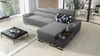 Narożnik z funkcją spania Flavio szary prawostronny komfortowy elegancki narożnik z dostawką otwierany barek w boczku mebla